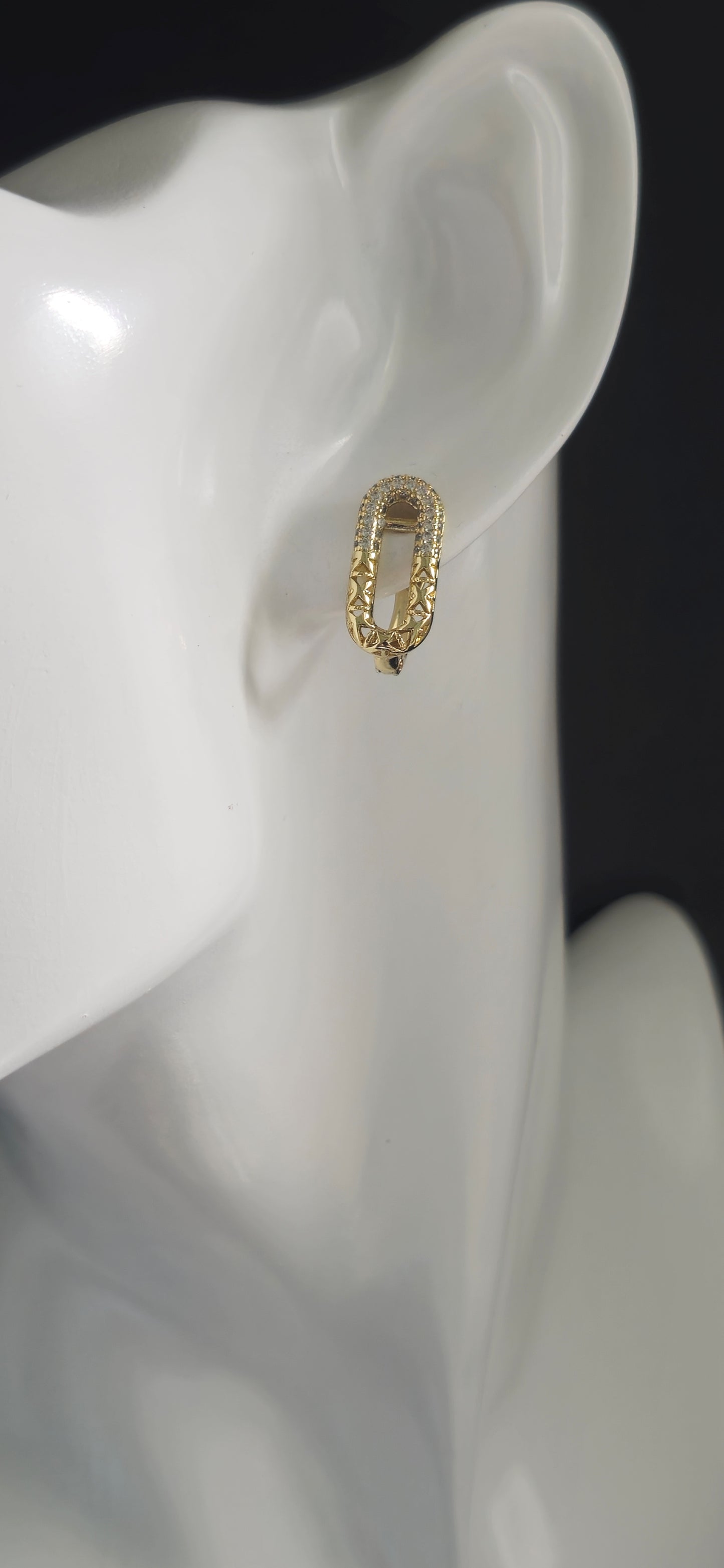 Aretes ovalados con circonias