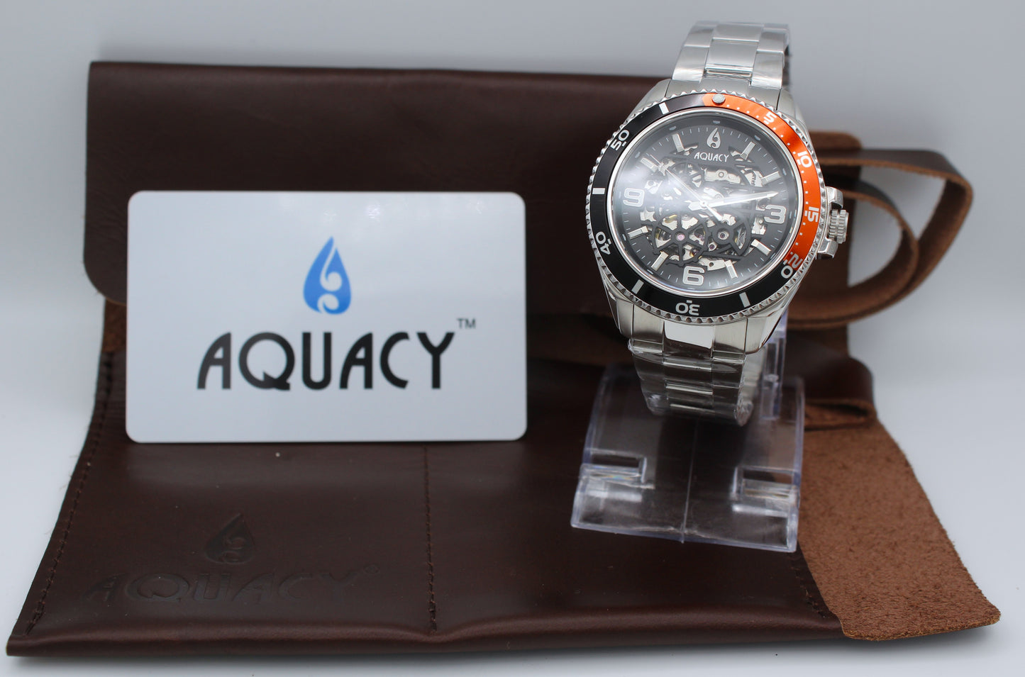 Aquacy Skeleton – Diver Automático negro con naranja