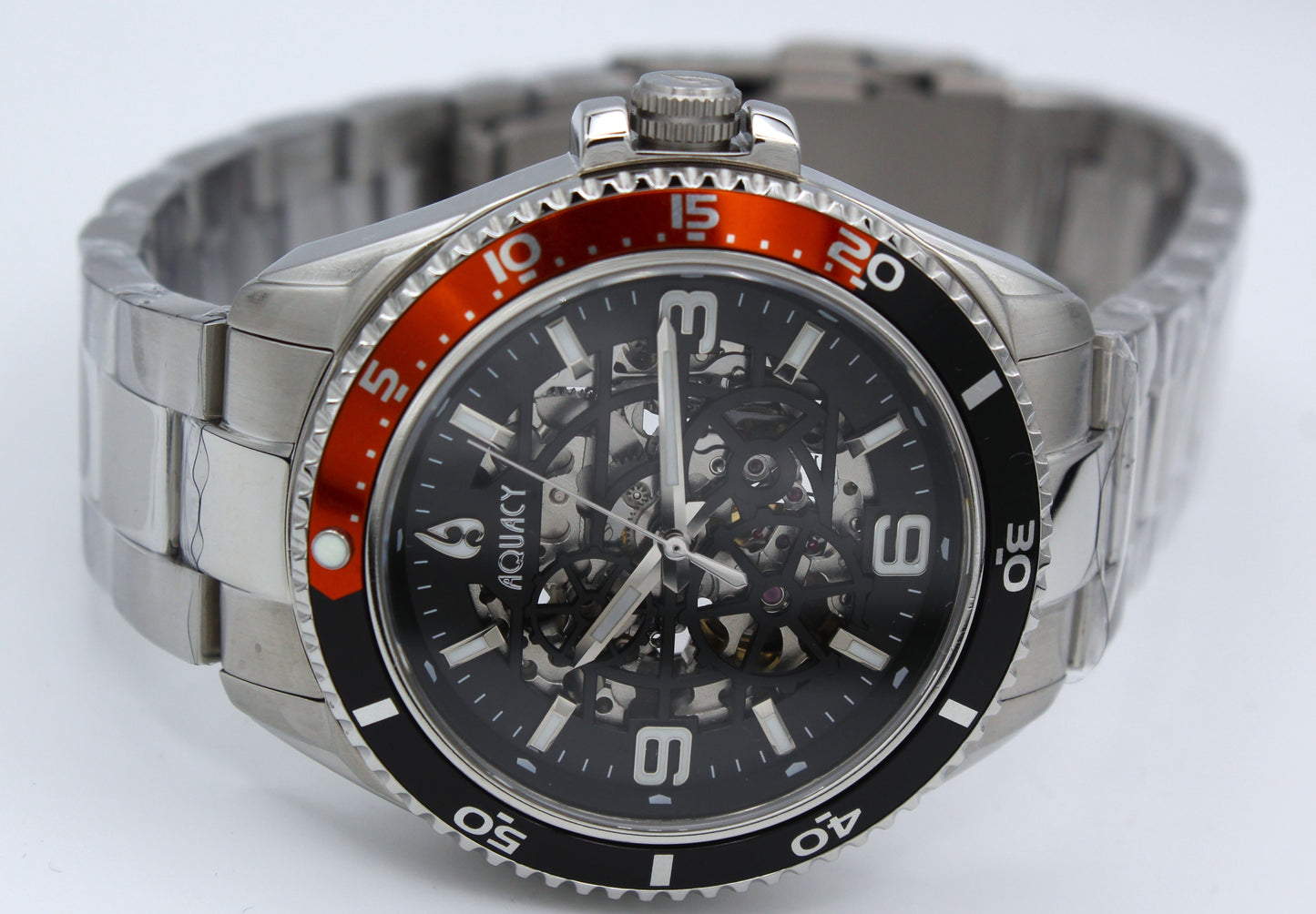 Aquacy Skeleton – Diver Automático negro con naranja