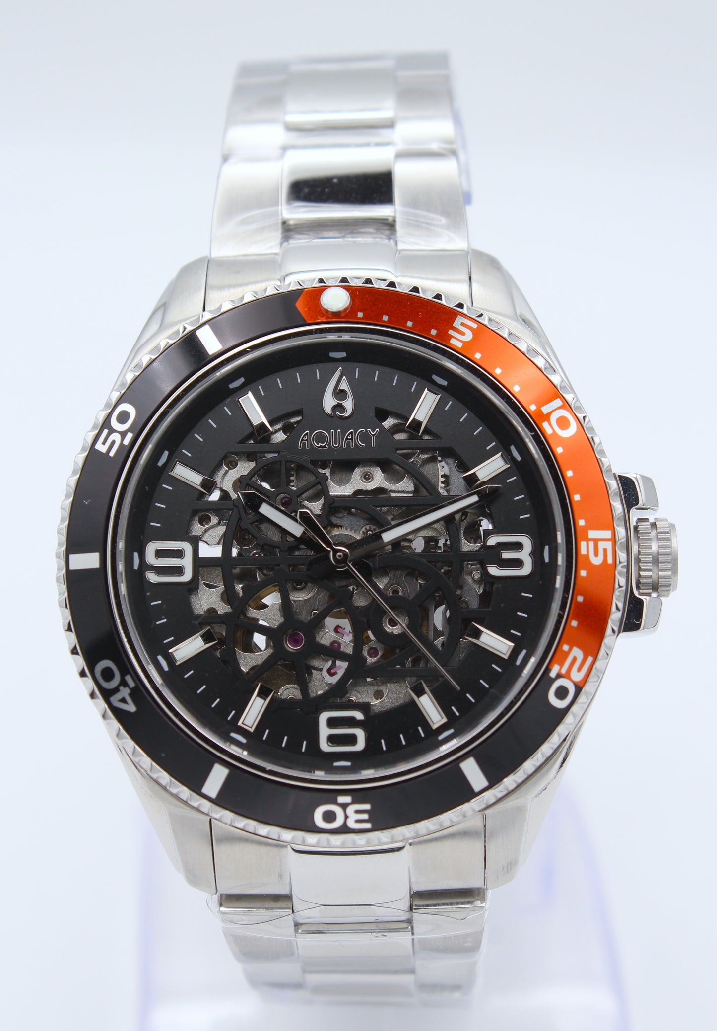 Aquacy Skeleton – Diver Automático negro con naranja