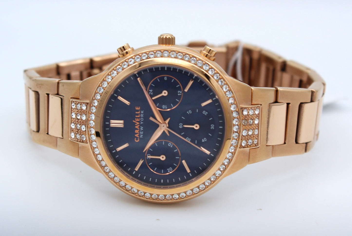 Caravelle by Bulova 44L181 – Bello Cronógrafo oro rosa con esfera azul