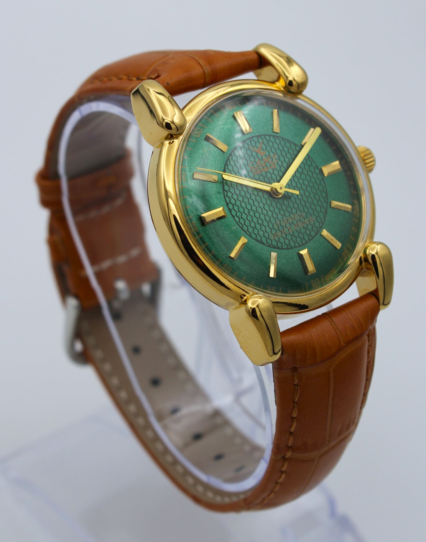 CAMY Geneve Reloj Vintage Suizo - Esfera Verde Sunburst